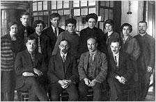 A group of students and teachers of Natural Department of Kazan State University in a chemical laboratory. 1929