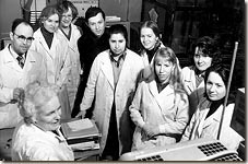 Assistants and students of analytical chemistry chair of KSU. 1970-s