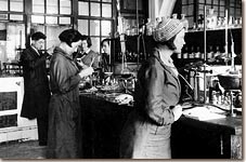 Students at practical classes. The year of 1928